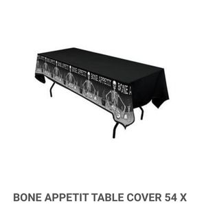 Skeleton Black Table Cover Goth Halloween